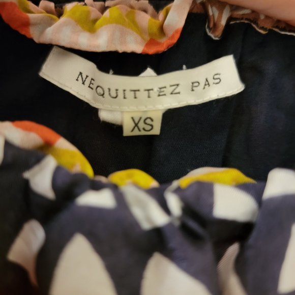 Anthropologie Peyton Silk Dress Size XS Ne Quittez Pas Off Shoulder Flowy Boho - Picture 11 of 12